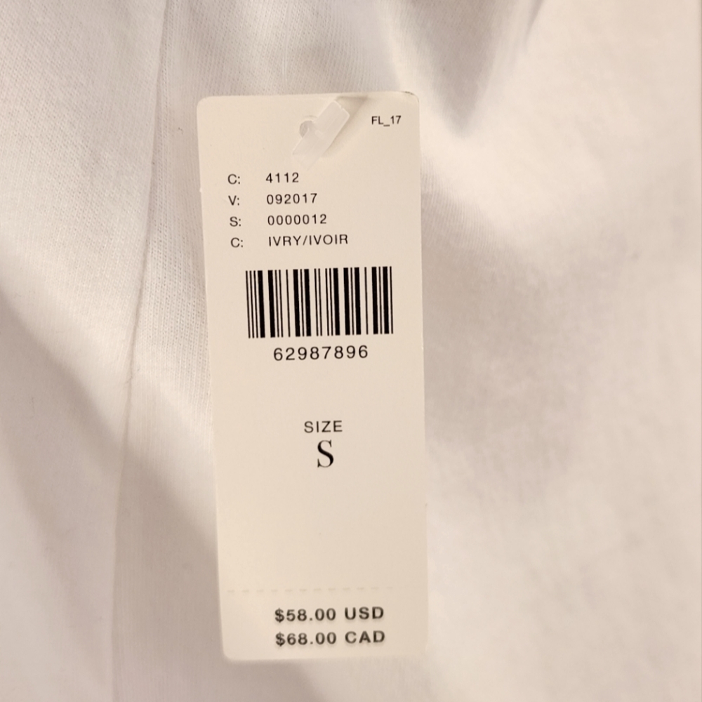 NWT || ANTHROPOLOGIE || Zebra Palm Tree graphic T, white/blue, sz S - Picture 6 of 7